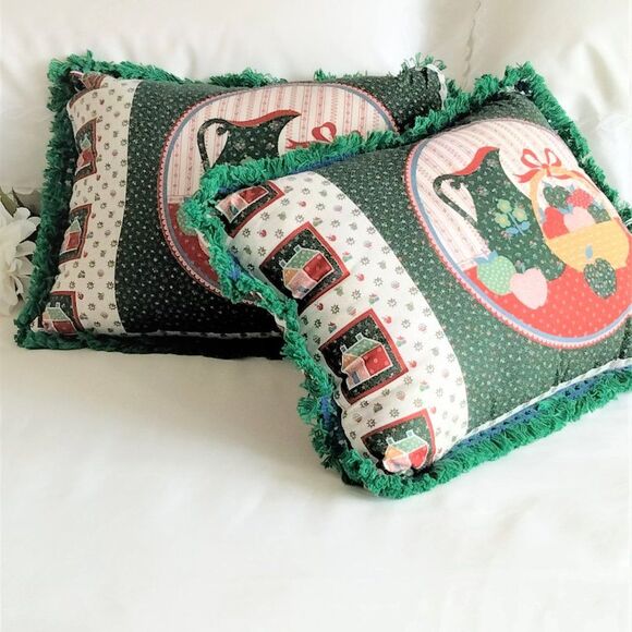 Cozy Country Chic PAIR 18 x 14 Accent Throw Pillows NEW - Picture 3 of 10